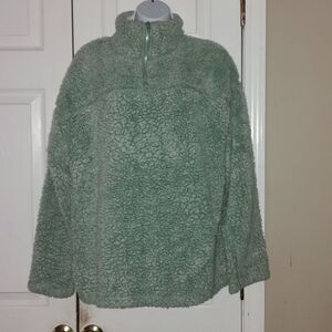 Peach Love  mint green sharpa  pullover jacket coat Sz L